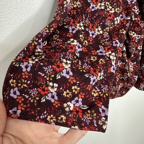 Lane Bryant Floral Tunic Burgundy Size 26/28 - Picture 3 of 8